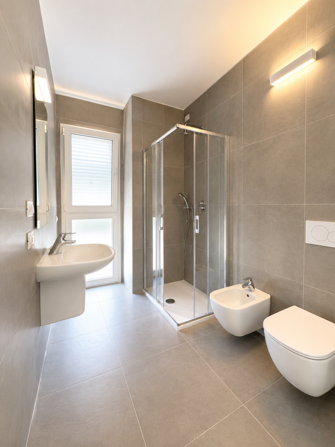 Bagno con finiture in gres